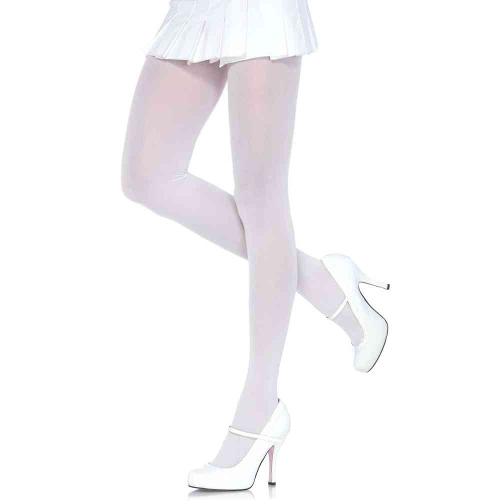 Leg Avenue - Nylon Opaque Strumpfhose - Weiß